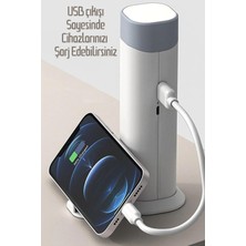 Telvesse 4in1 Şarjlı Masa Lambası Powerbank Özellikli Telefon Standlı Kamp El Feneri Çalışma Okuma Işığı 975