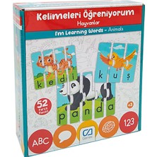 Ca Games Çocuk Puzzle 52 Parça Kelimeleri Öğreniyorum Hayvanlar - Mavi Su Dünyası