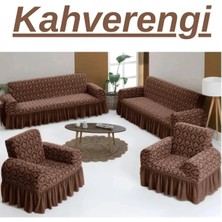 Kanway Jakarlı 3+3+1+1 Koltuk Takımı Örtüsü. Lastikli, Esnek, Yıkanabilir Koltuk, Kanepe, Çekyat Kılıfı