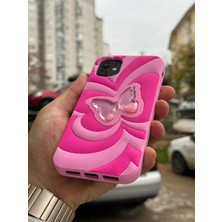 SPHONE iPhone 11 Kılıf Sihirli Kelebek Içi Sıvılı Simli Figür Liquid Yumuşak Esnek Renkli Silikon Butterfly