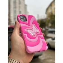 SPHONE iPhone 11 Kılıf Sihirli Kelebek Içi Sıvılı Simli Figür Liquid Yumuşak Esnek Renkli Silikon Butterfly