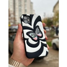 SPHONE iPhone 11 Kılıf Sihirli Kelebek Içi Sıvılı Simli Figür Liquid Yumuşak Esnek Renkli Silikon Butterfly