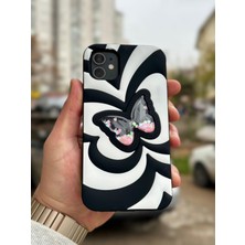 SPHONE iPhone 11 Kılıf Sihirli Kelebek Içi Sıvılı Simli Figür Liquid Yumuşak Esnek Renkli Silikon Butterfly