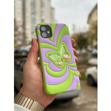 SPHONE iPhone 11 Kılıf Sihirli Kelebek Içi Sıvılı Simli Figür Liquid Yumuşak Esnek Renkli Silikon Butterfly