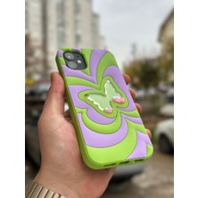 SPHONE iPhone 11 Kılıf Sihirli Kelebek Içi Sıvılı Simli Figür Liquid Yumuşak Esnek Renkli Silikon Butterfly