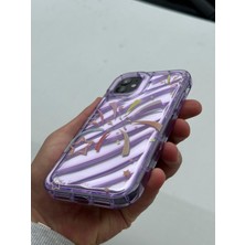 SPHONE iPhone 11 Kılıf Hologrom Dalgalı Airbaq 3D Grafiti Casetify Desenli Figür Kabartma Liquid Neon Renk