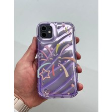 SPHONE iPhone 11 Kılıf Hologrom Dalgalı Airbaq 3D Grafiti Casetify Desenli Figür Kabartma Liquid Neon Renk