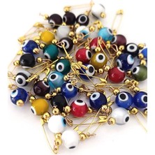 HD Marketim 20 Adet 1 cm Maşallahlık Iğneli Cam Karışık Renkli Nazar Boncuğu