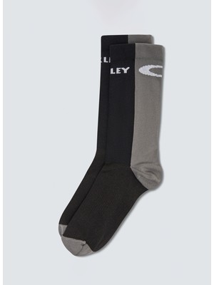 Oakley Siyah - Gri Unisex Çorap FOS901235 Icon Road Short Socks