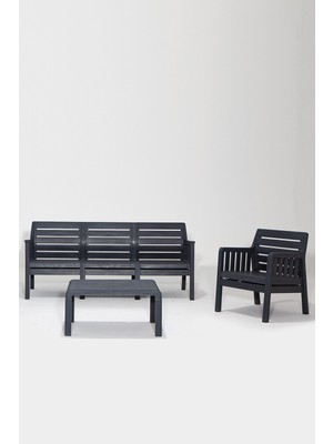 Mobetto Lara Mindersiz / 3 1 S Bahçe Takımı Balkon - Bahçe - Teras Mobilyası / Antrasit