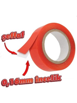 Geseus Çift Taraflı Polyester Bant 140 Derece Isıya DAYANIKLI15MMX5MT- 0,16MM Incelik