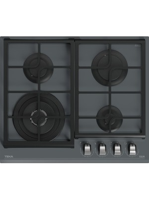 Teka - Gzc 64320 Xbc St Gri - Ankastre Exactflame Teknolojili Kristal Wok Gözlü Cam Gazlı Ocak - Döküm Izgara -- 60 cm - 112570172