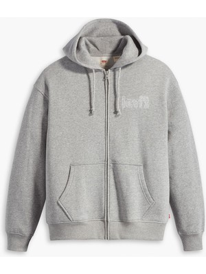 Relaxed Graphic Zip-Up Hoodie