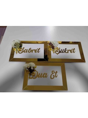 Mrc Hediye Sepeti Dekoratif Duvar Süsü (Sabret-Şükret-Dua Et)3lü Set