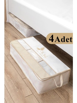 Nisahometeks 4 Adet Pencereli Baza Hurç Baza Altı Düzenleyici Hurç 70*32*20 cm