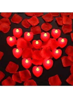 Hanedanev 4 Adet Kalpli LED Mum Tealight Mum Kırmızı Işık Pilli Piller Dahil