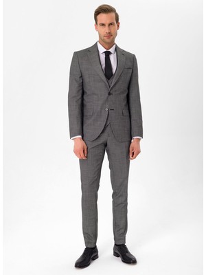 Süvari Normal Bel Slim Fit Siyah Erkek Takım Elbise TK1020000260