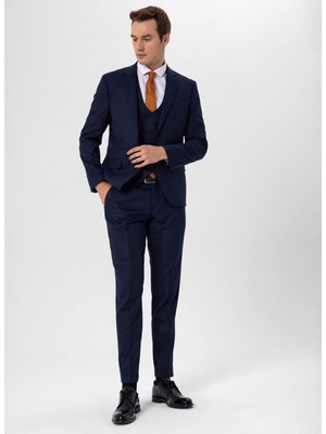 Süvari Normal Bel Slim Fit Lacivert Erkek Takım Elbise TK1020000266