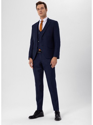 Süvari Normal Bel Slim Fit Lacivert Erkek Takım Elbise TK1020000266