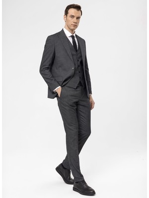 Süvari Normal Bel Slim Fit Siyah Erkek Takım Elbise TK1020000270