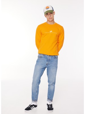 Jack & Jones Bisiklet Yaka Turuncu Erkek Sweatshırt 12261180_JORSILVERLAKE Sweat Crew