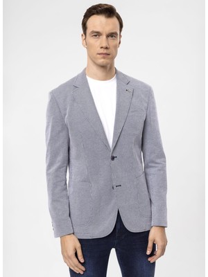 Süvari Slim Fit Mavi Erkek Armürlü Ceket Ct2021600290