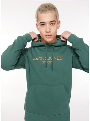 Jack & Jones Kapüşon Yaka Yeşil Erkek Sweatshırt 12261177_JORLOUI Sweat Hood Exc