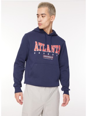 Jack & Jones Kapüşon Yaka Lacivert Erkek Sweatshırt 12261178_JORBIG Sweat Hood Exc