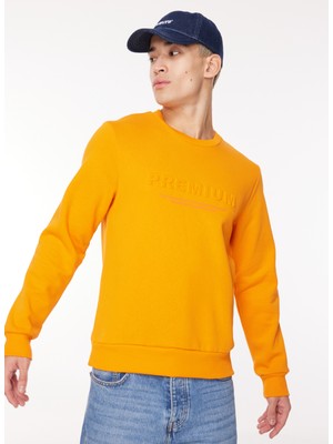 Jack & Jones Bisiklet Yaka Turuncu Erkek Sweatshırt 12261175_JPRBLULOGO Sweat Crew Exc