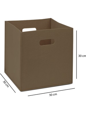 Homing 30X30 cm Çok Amaçlı Organizer Keçe Sepet Kahverengi