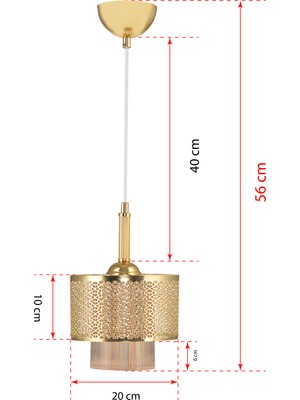 Dede Tekli Motif Sarkıt Avize Gold