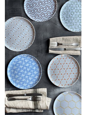 Porland Tamina 20 cm Porselen Pasta Takımı Ömür Boyu Desen Garantisi ile 6 Kişilik