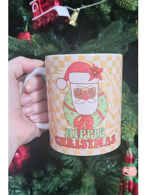Pekshop Hippie Christmas Retro Tasarım Yılbaşı Hediyesi Kupa Bardak