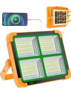 Geseus Taşınabilir Solarlı Çalışma ve Kamp Işığı, Powerbanklı Güneş Enerjili IŞILDAK,FENER-150W 200 Lümen 264 Ledli-Kçk