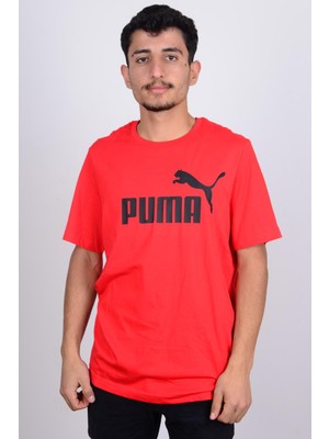 Puma 586666-11 Puma Baskılı Bisiklet Yaka Kırmızı Erkek T-Shirt