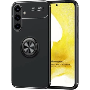 Samsung Galaxy S23 Fe Focus Serisi Yüzük Standlı Silikon Kılıf - Siyah AL3363