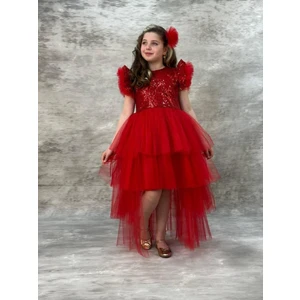 Pul Payet Kuyruklu Çocuk Abiye Elbise