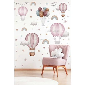 Sticker Ekspres Boho Balonlar Çocuk Odası Duvar Sticker Seti
