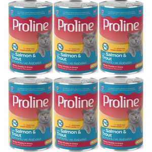 Pro Line Proline Somonlu ve Alabalıklı Yetişkin Kedi Konservesi 400 Gr*6 Adet