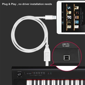 iPhone 7 8 x iPad Için Lightning To Type-B Mıdı Klavye Dönüştürücü USB 2.0 Kablosu (Yurt Dışından)