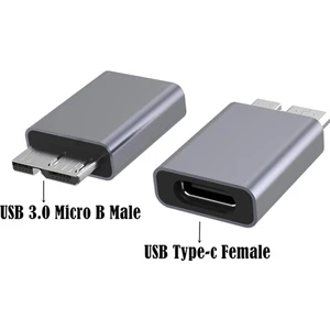 USB Adaptörü Tip C Dişi USB 3.0 Mikro B Erkek Konnektör Sabit Disk Bilgisayar Tip-C'yi Usb3.0 Mikro B Erkek'e Bağlamak Için Alüminyum Alaşımlı Adaptör (Yurt Dışından)