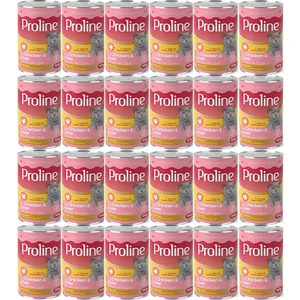 Pro Line Proline Tavuklu ve Ciğerli Yetişkin Kedi Konservesi 395 Gr*24 Adet