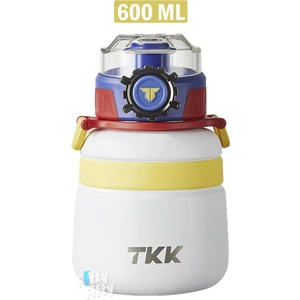 Tkk 600 ml Çelik Su Matarası Çift Kullanım Pipetli/rahat Içim 12 Saat Sıcak/24 Saat Soğuk Termos -2029-600ML