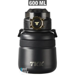 Tkk 600 ml Çelik Su Matarası Çift Kullanım Pipetli/rahat Içim 12 Saat Sıcak/24 Saat Soğuk Termos -2029-600ML