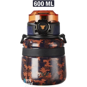 Tkk 600 ml Çelik Su Matarası Çift Kullanım Pipetli/rahat Içim 12 Saat Sıcak/24 Saat Soğuk Termos -2029-600ML