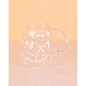 Isıya Dayanıklı Borosilikat Kulplu Üzümlü Boncuk Şekilli Bardak Kahve ve Sunum Bardağı Üzüm Bardak