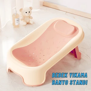 Katlanabilir Silikon Bebek Besleme ve Yıkama Banyo Oturağı Alt Değiştirme Sehpası