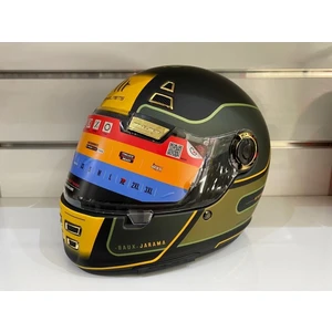 Mt Helmets Kask Jarama Baux B6 Mat Yeşil/sarı/siyah Cafe Racer