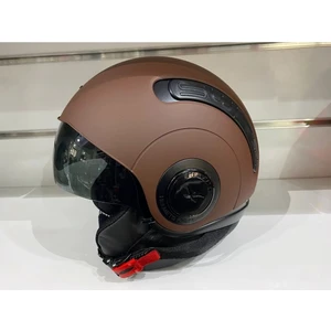 Kask Sx.10 Mat Kahverengi Çenesiz Güneş Gözlüklü