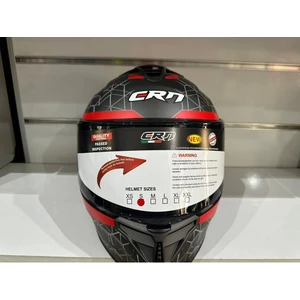 Kask FS-867 Mat Grey/black/red Güneş Vizörlü